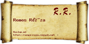 Remes Róza névjegykártya